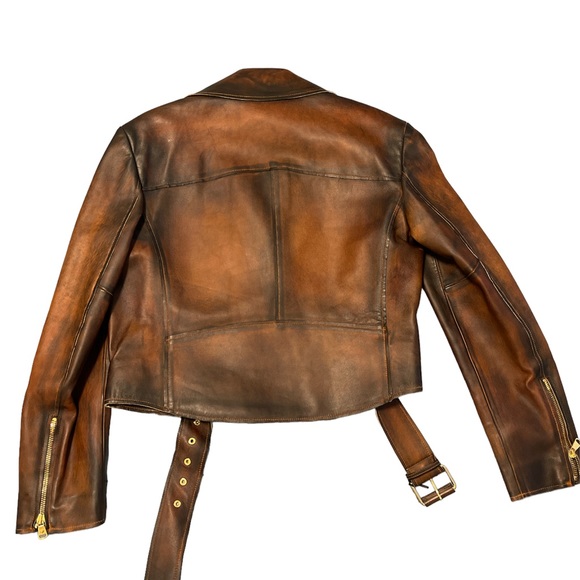 Versace Medusa Embellished Leather Biker Jacket - Picture 2 of 9